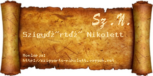 Szigyártó Nikolett névjegykártya