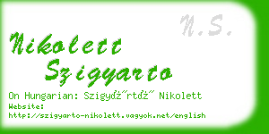 nikolett szigyarto business card